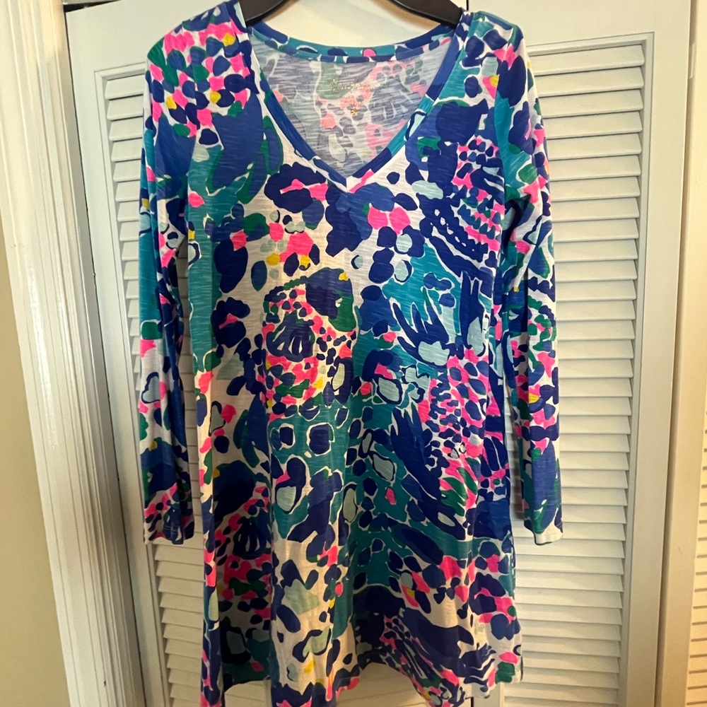 Lilly Pulitzer Blue and Pink Patterned Tunic